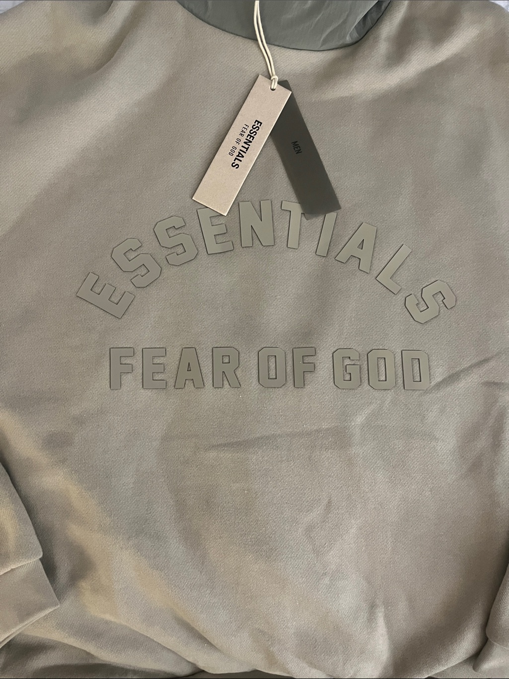 Large Men’s - Fear Of God Essentials Crewneck Sweatshirt In Taupe Green